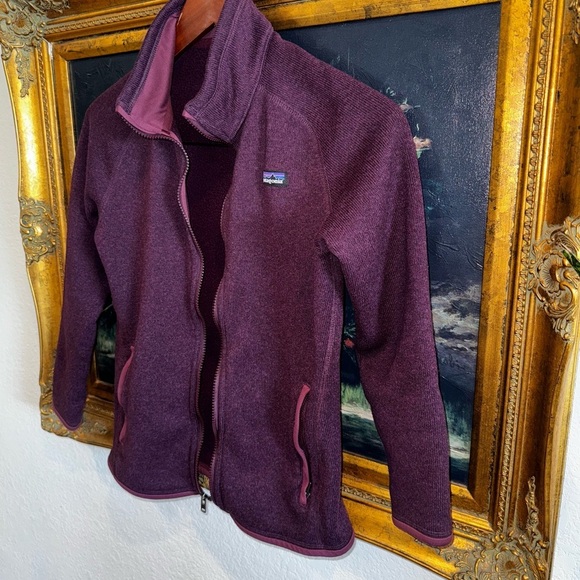 Patagonia Zip Front Purple Better Sweater with Pockets Girls Size XL 14 Used - Picture 1 of 5